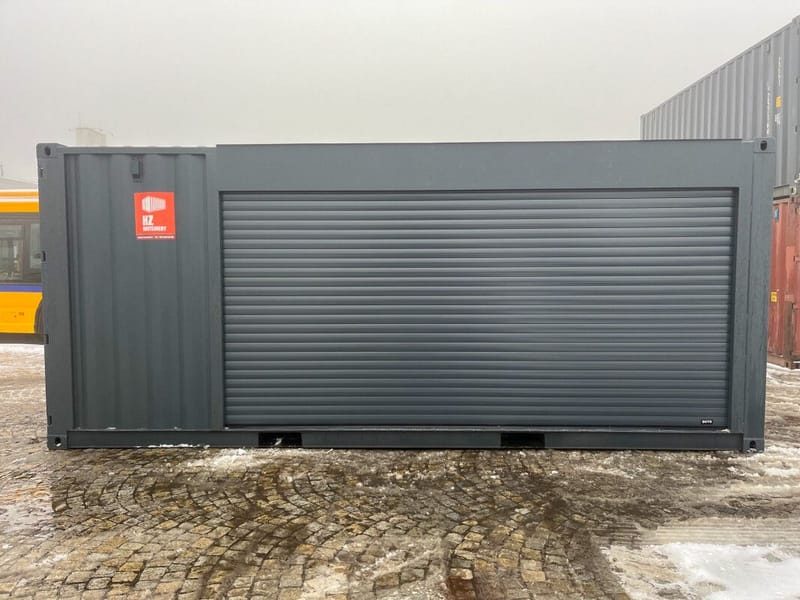 Contenedor 20' acondicionado con persiana enrollable y puerta de acceso detalle 15