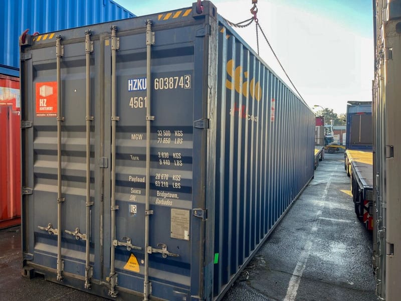 Contenedor marítimo 40' High Cube IICL5 – RAL 5013