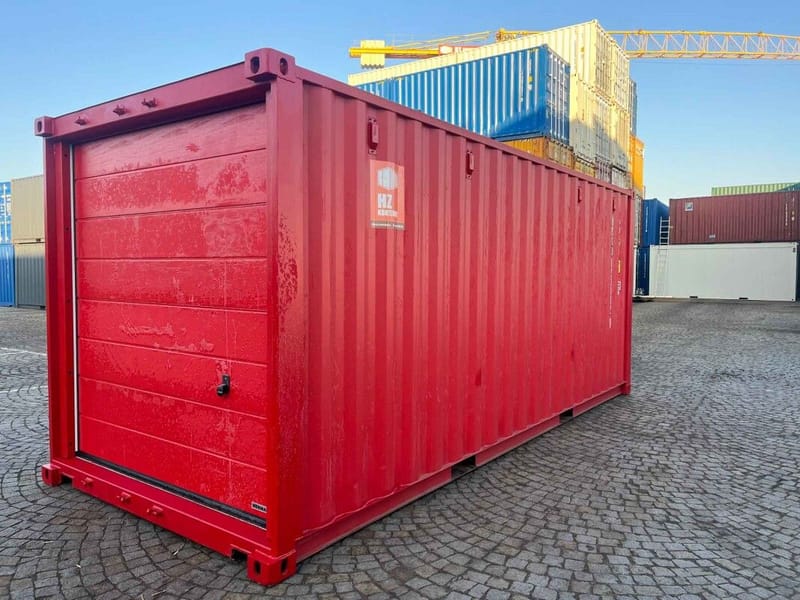 Contenedor marítimo 20' IICL6 con puerta seccional – RAL 3000