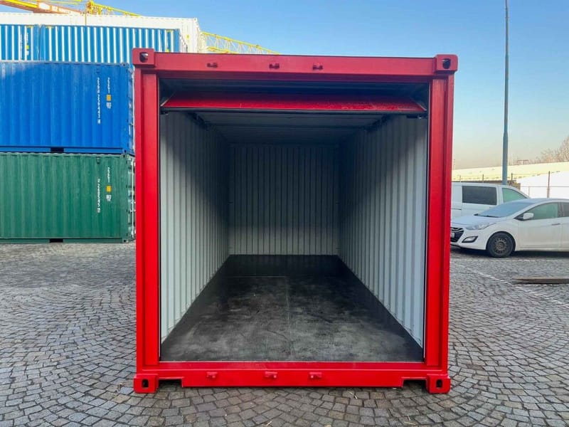 Contenedor marítimo 20' IICL6 con puerta seccional – RAL 3000 detalle 7
