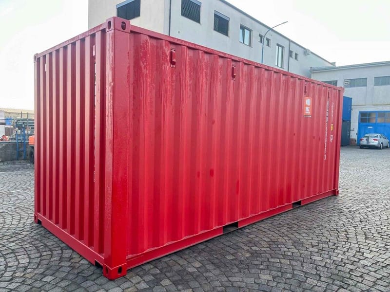 Contenedor marítimo 20' IICL6 con puerta seccional – RAL 3000 detalle 2