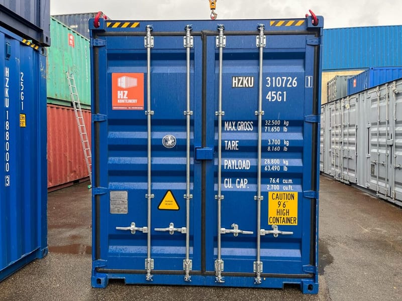 Contenedor marítimo 40' High Cube IICL6 – RAL 5010 detalle 4