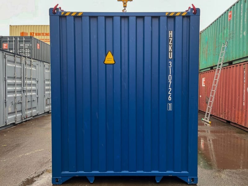 Contenedor marítimo 40' High Cube IICL6 – RAL 5010 detalle 5