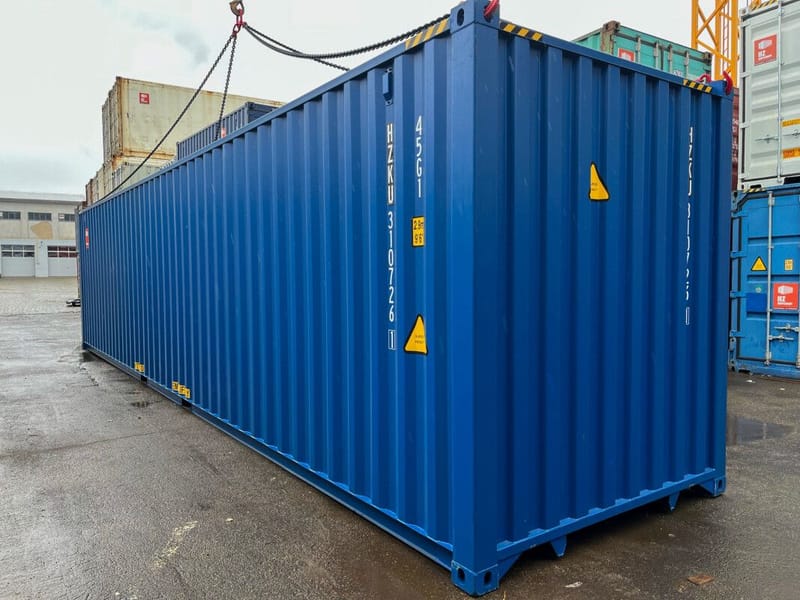 Contenedor marítimo 40' High Cube IICL6 – RAL 5010 detalle 2