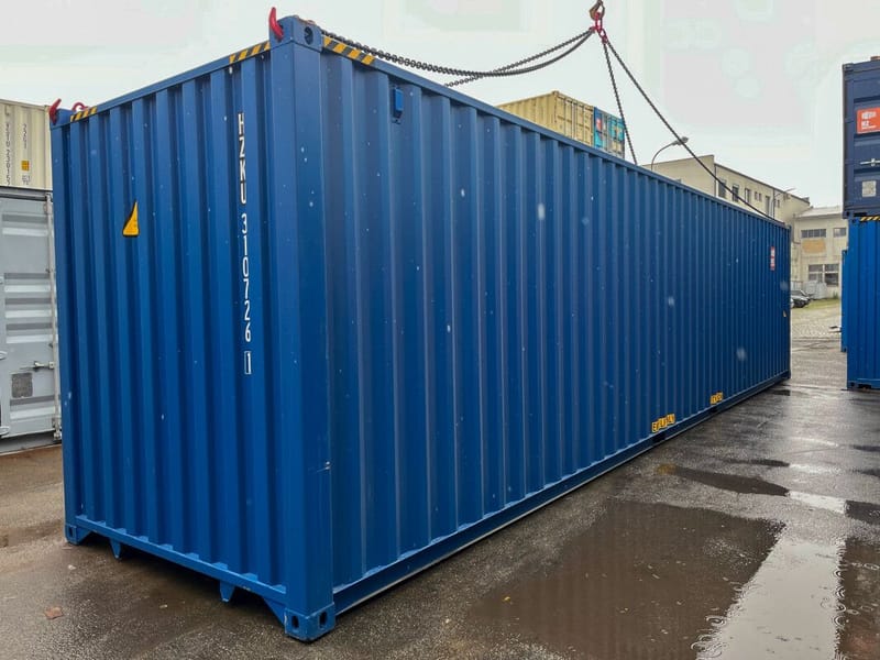 Contenedor marítimo 40' High Cube IICL6 – RAL 5010 detalle 1