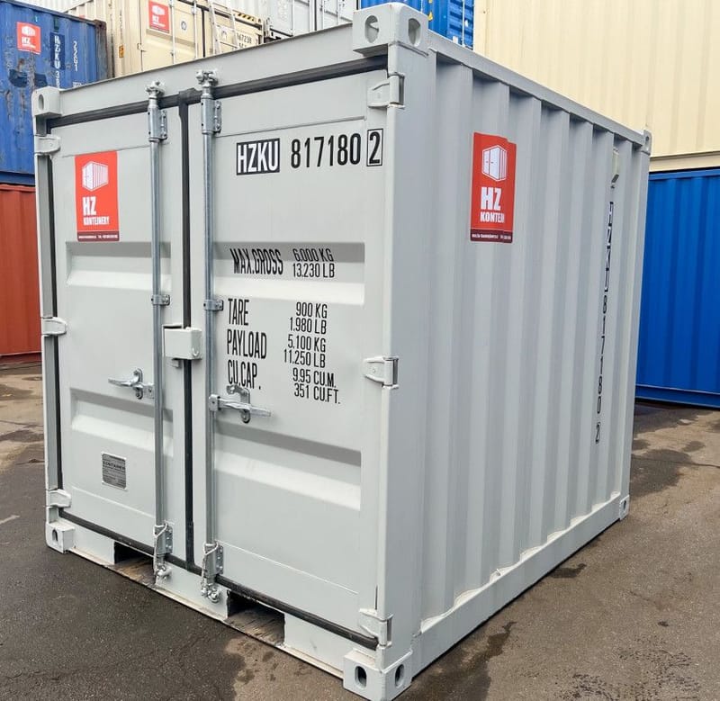 Contenedor marítimo de 8 pies IICL 6 – RAL 7035