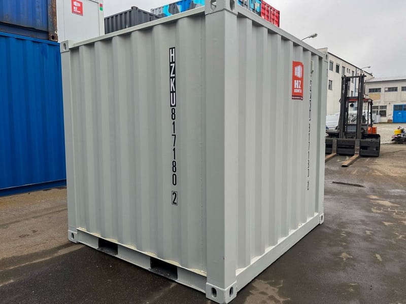 Contenedor marítimo de 8 pies IICL 6 – RAL 7035 detalle 2
