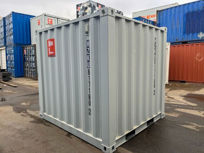 Contenedor marítimo de 8 pies IICL 6 – RAL 7035 detalle 7