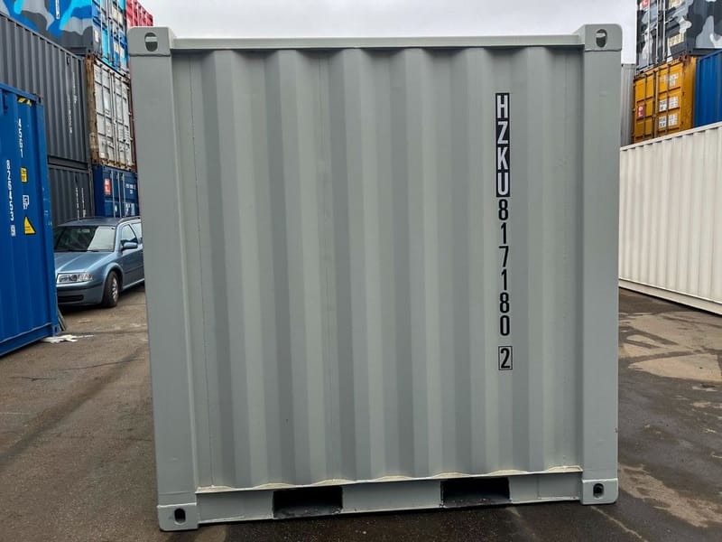 Contenedor marítimo de 8 pies IICL 6 – RAL 7035 detalle 8