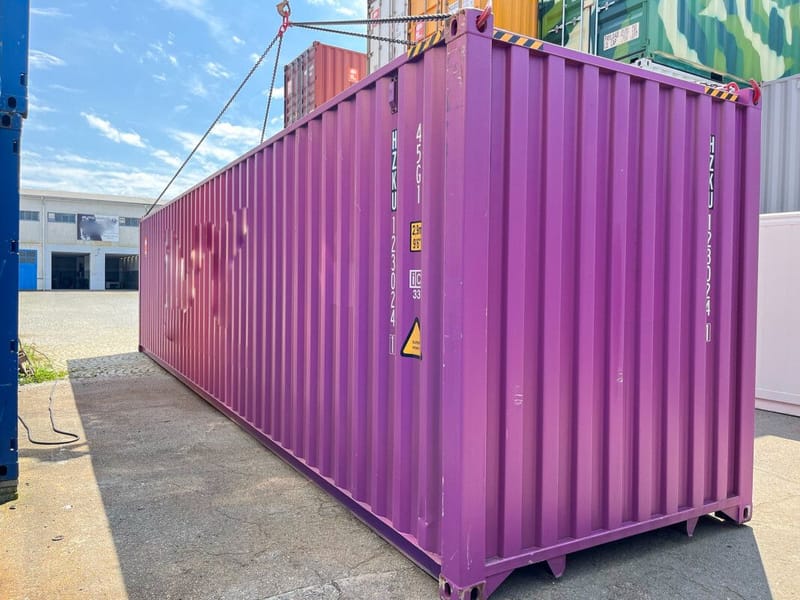 Contenedor marítimo 40' High Cube IICL 5 – Violeta detalle 3