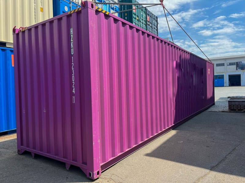 Contenedor marítimo 40' High Cube IICL 5 – Violeta detalle 2