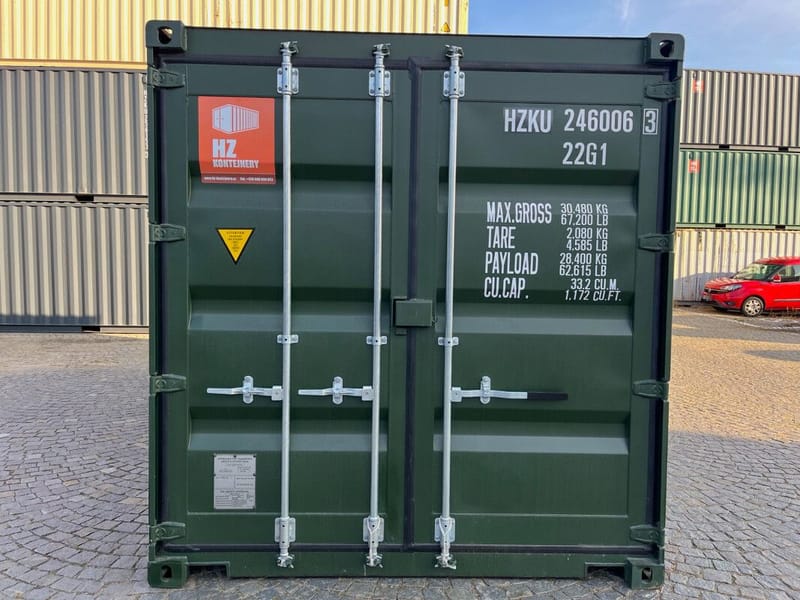 Contenedor de almacenamiento 20' IICL 6 con puerta de entrada – RAL 6007 detalle 4