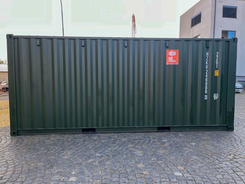 Contenedor de almacenamiento 20' IICL 6 con puerta de entrada – RAL 6007 detalle 2