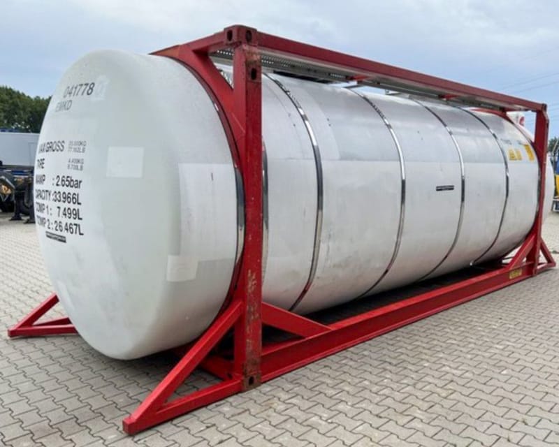 Contenedor cisterna de 20 pies usado – Para almacenamiento y transporte de líquidos