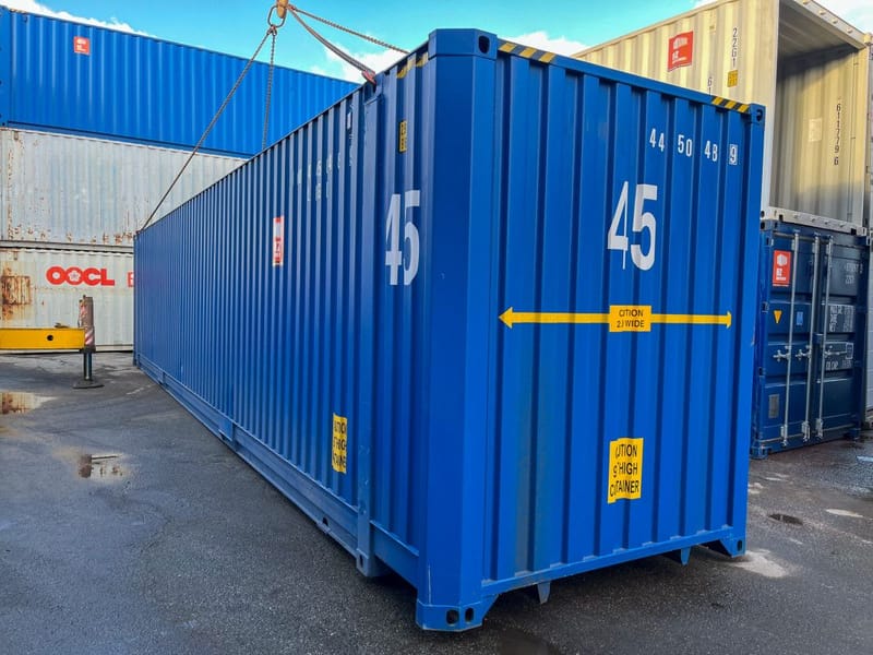 Contenedor marítimo 45' High Cube Pallet Wide – RAL 5010 detalle 6