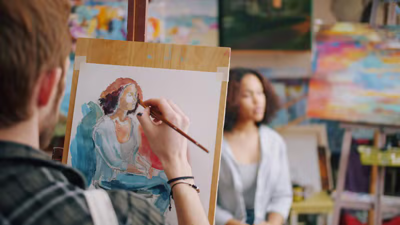 Charles Zigmund working in his studio