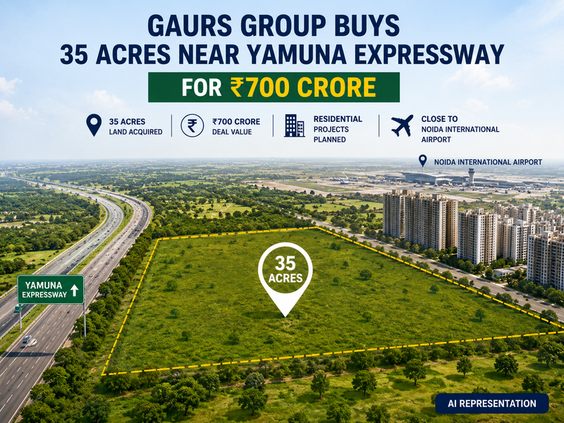 Gaurs Group Buys 35 Acres Near Yamuna Expressway for ₹700 Crore