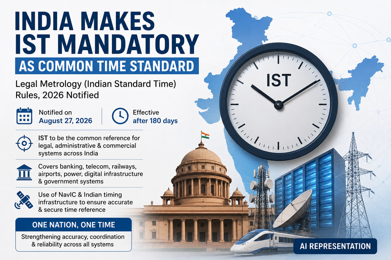 India Makes IST Mandatory as Common Time Standard