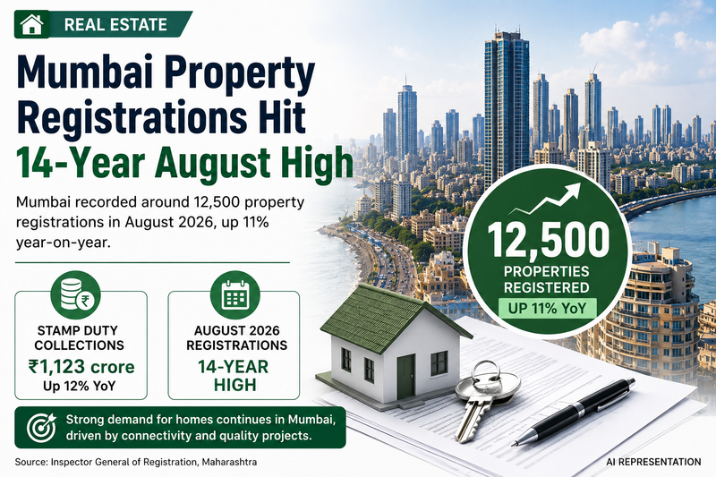 Mumbai Property Registrations Hit 14-Year August High