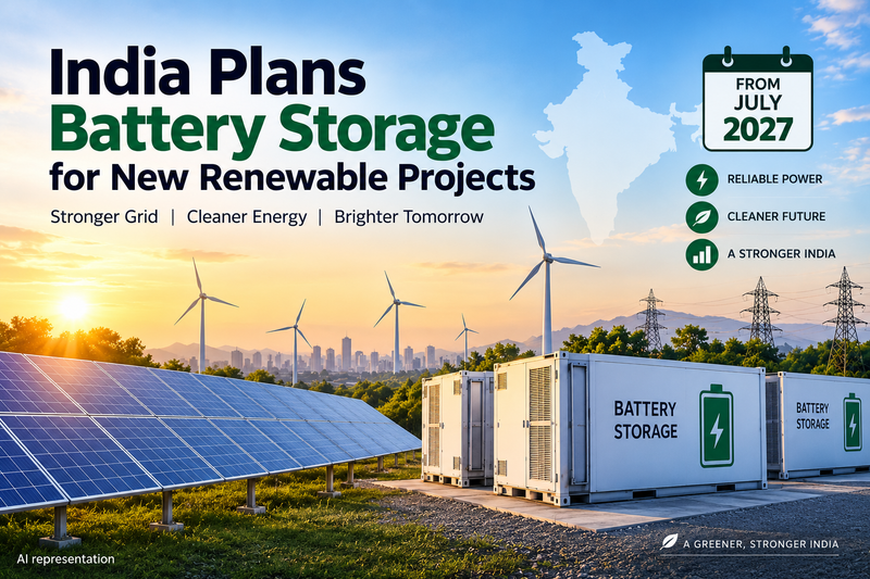 India Plans Battery Storage for New Renewable Projects