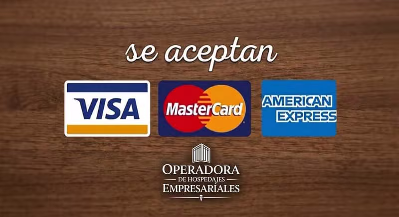 Métodos de pago aceptados: Visa, Mastercard, American Express