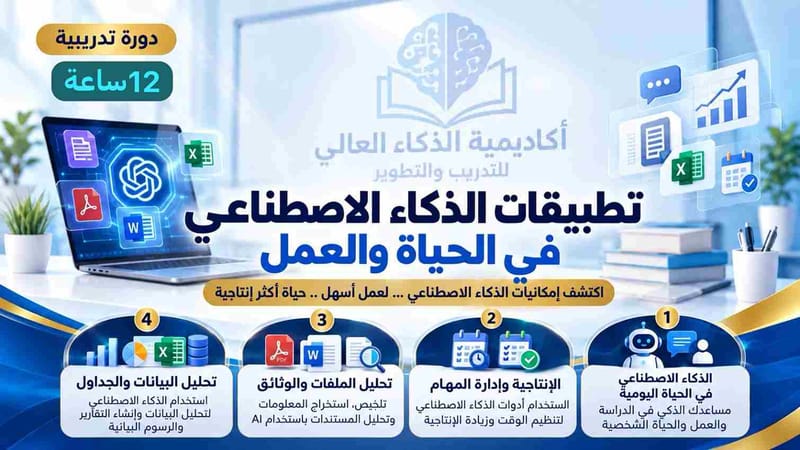 دورة تطبيقات الذكاء الاصطناعي في الحياة والعمل