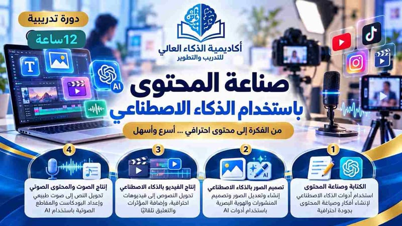 دورة صناعة المحتوى باستخدام الذكاء الاصطناعي 