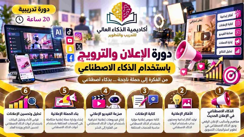 دورة الإعلان والترويج بالذكاء الاصطناعي 
