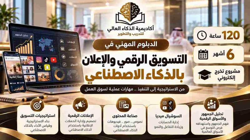 دبلوم التسويق الرقمي والإعلان بالذكاء الاصطناعي