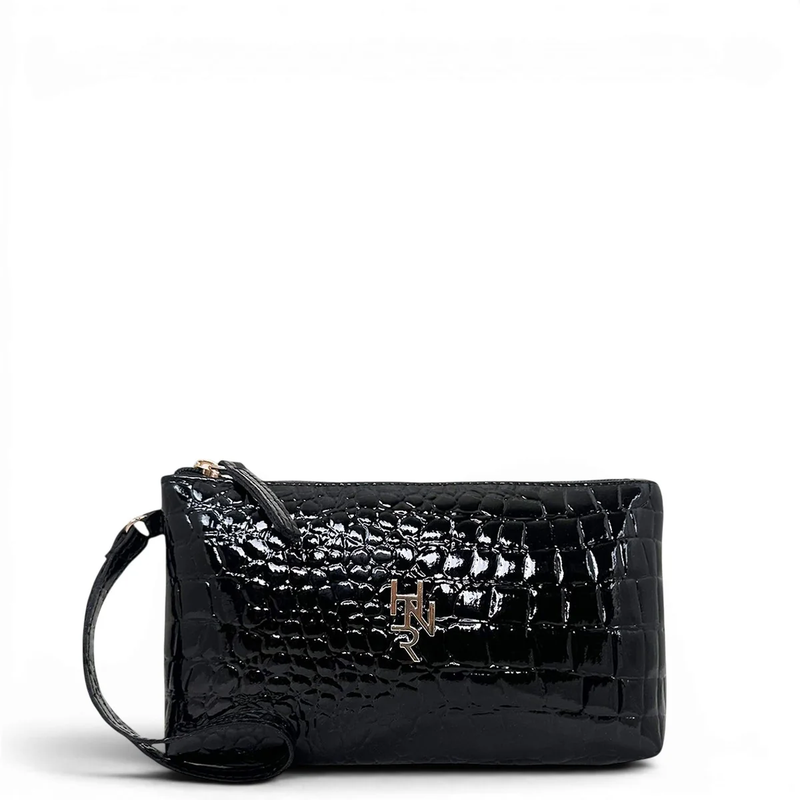 Γυναικεία Τσάντα Χειρός mini Croco Glos Μαύρο