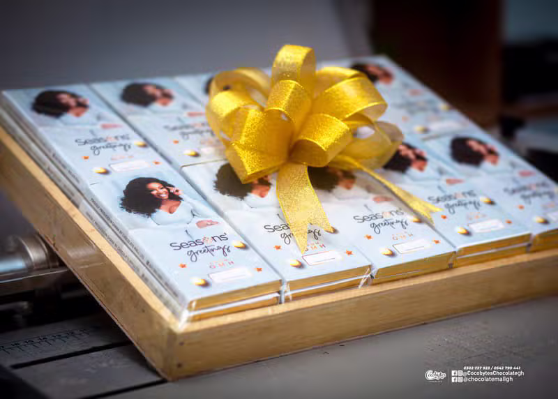 Personalized Seasons Greetings chocolate bars