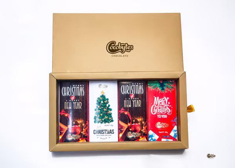 Christmas chocolate bar gift box