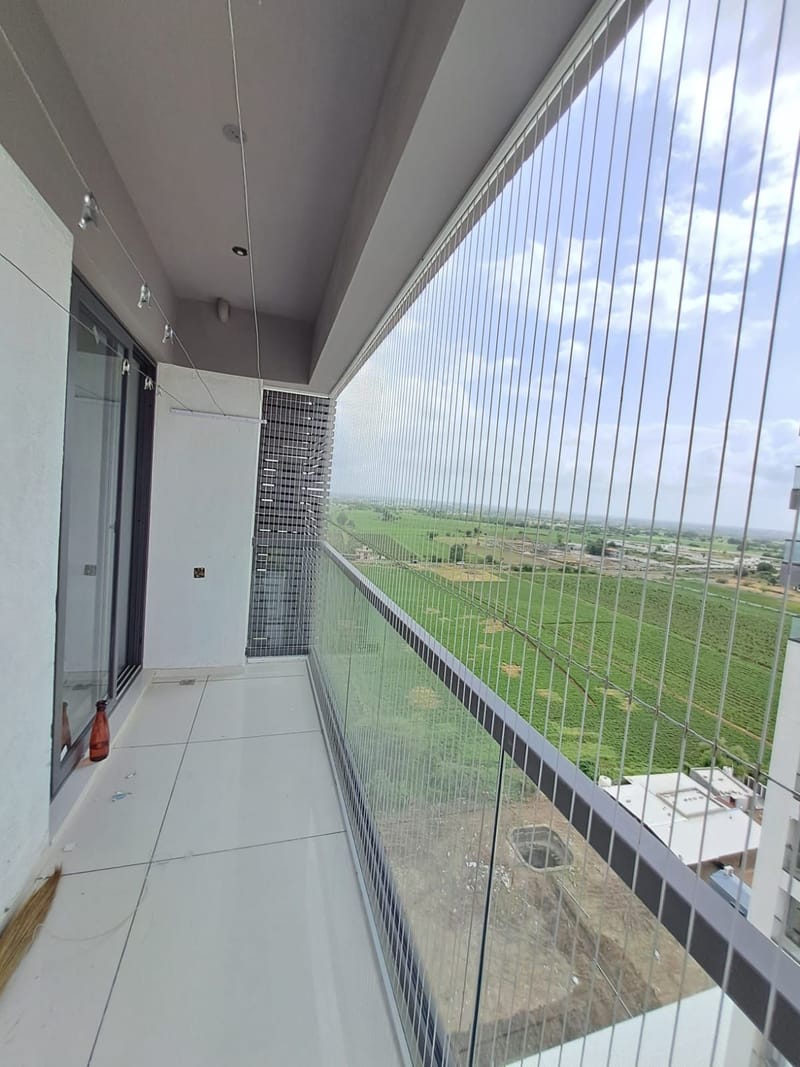Modern apartment balcony with clear view