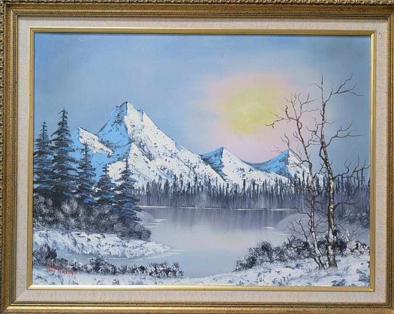 SNOWY MOUNTAIN SCENE