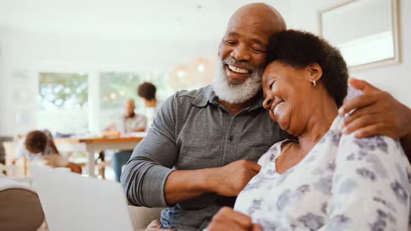 Happy senior at home