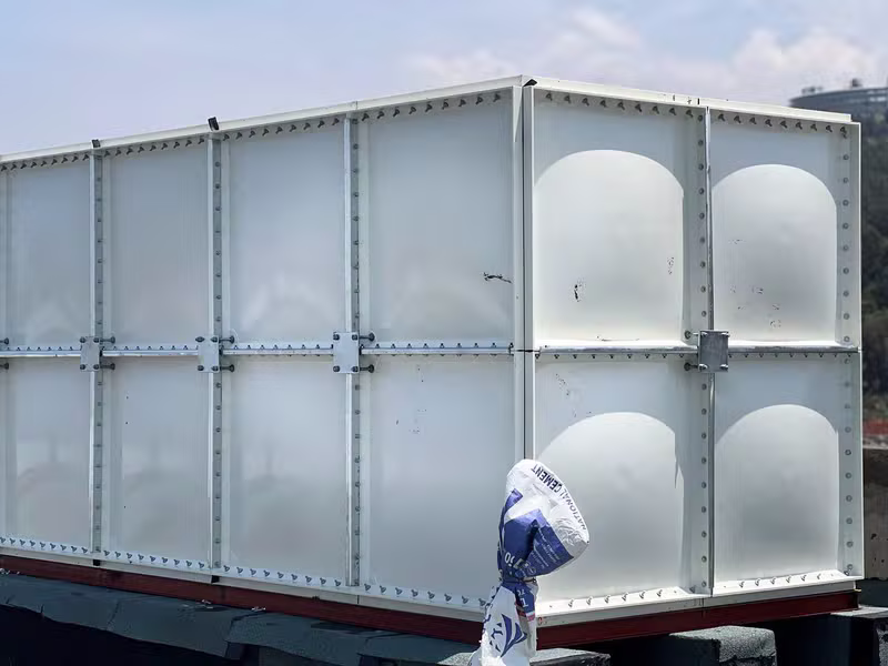 Large modular GRP water tank