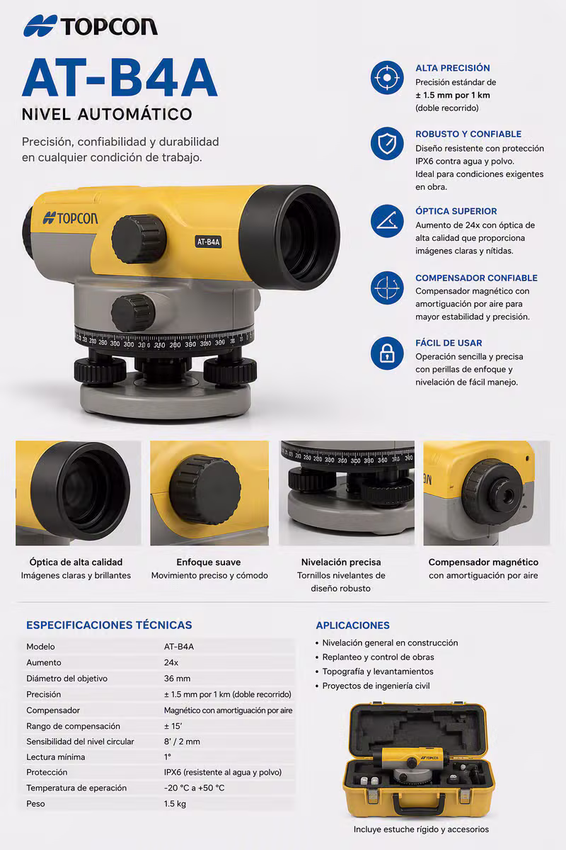 Nivel Automático Topcon AT-B4A