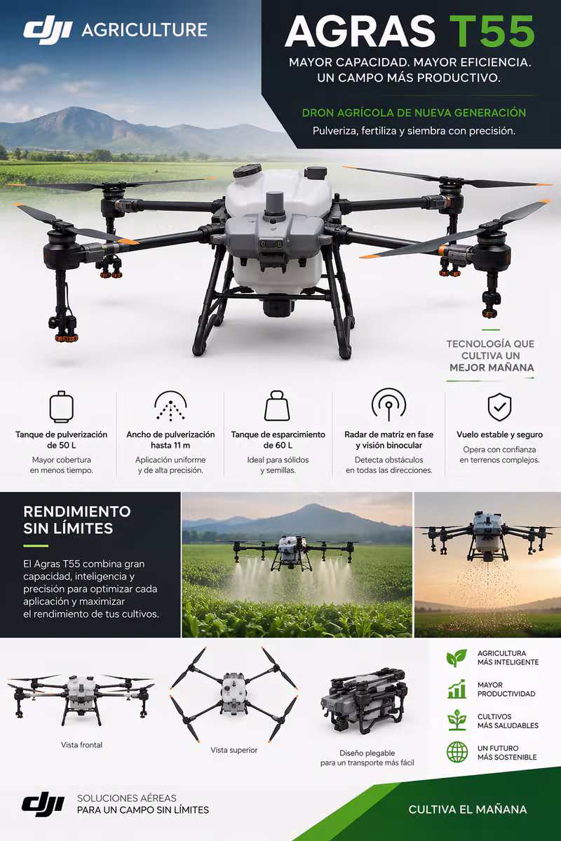Dron Agrícola DJI Agras T55