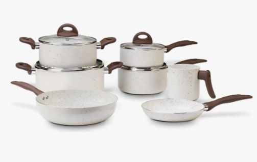 Jogo de Panelas 7Pc Brinox Ceramic Life Vanilla