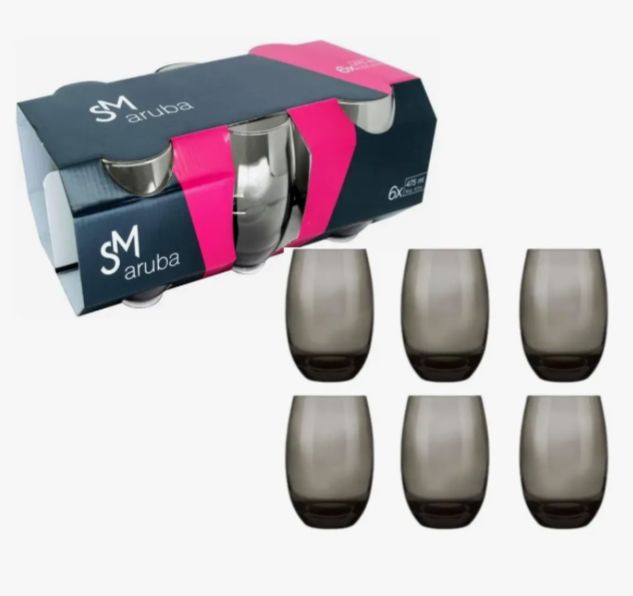 Conjunto Copo Sm Aruba Cinza 6x465ml - Nadir 30611