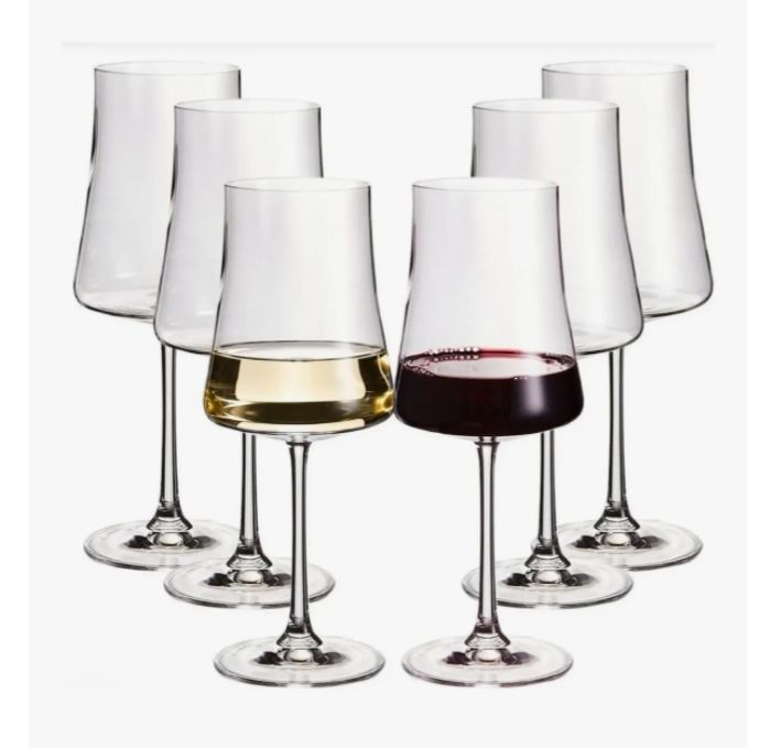 Jogo 6 Taças De Vinho Cristal Xtra 360ml Designer Elegante