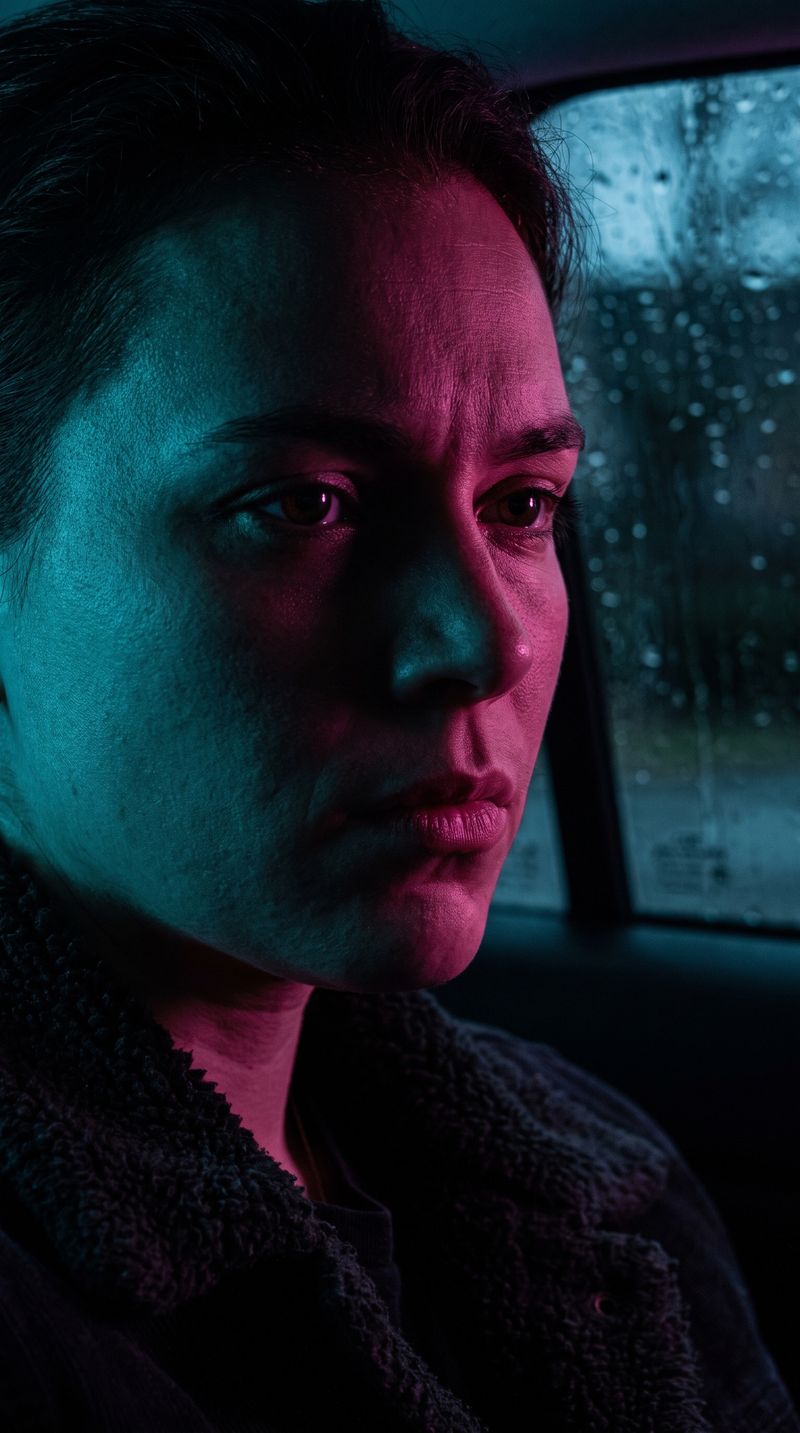 Dramatic portrait with cyan and pink