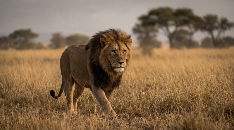 African lion in its natural habitat