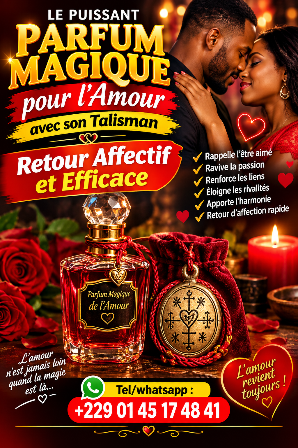 Parfum magique pour l’amour avec son talisman