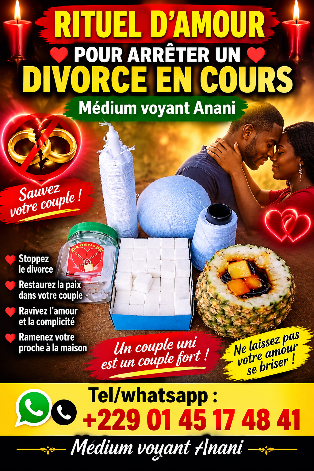 RITUEL D’AMOUR POUR ARRÊTER UN DIVORCE EN COURS