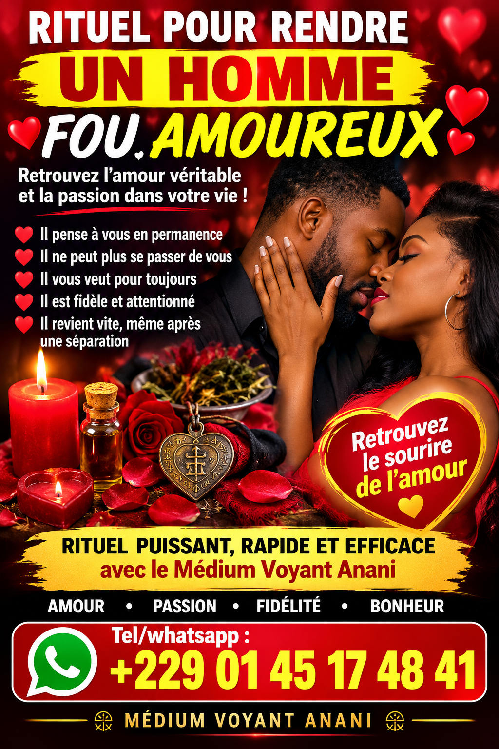 Rituel pour rendre un homme fou amoureux