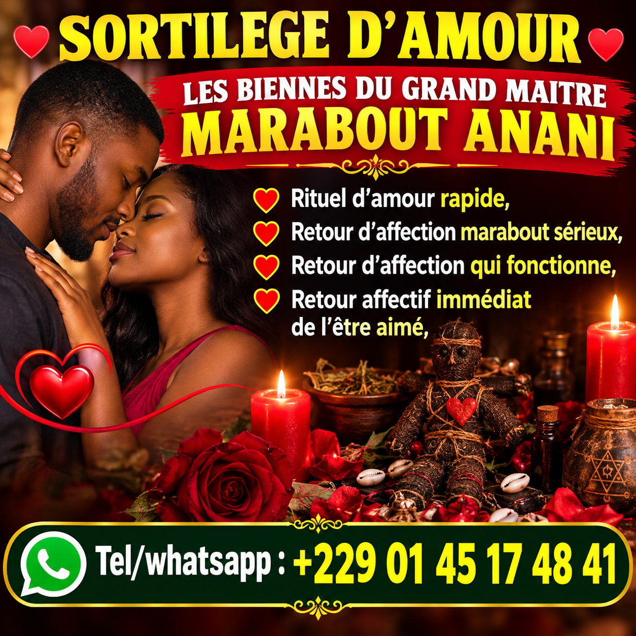 ENVOUTEMENT D’AMOUR DU GRAND MAITRE MARABOUT ANANI