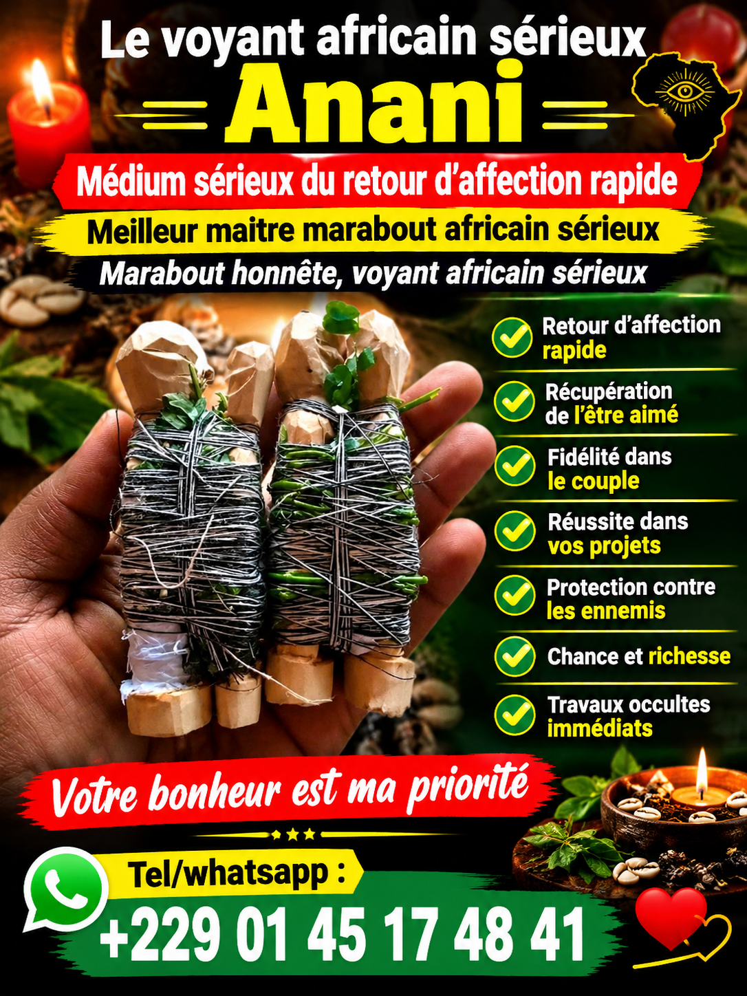 Retour affectif de l’être aime du medium africain sérieux