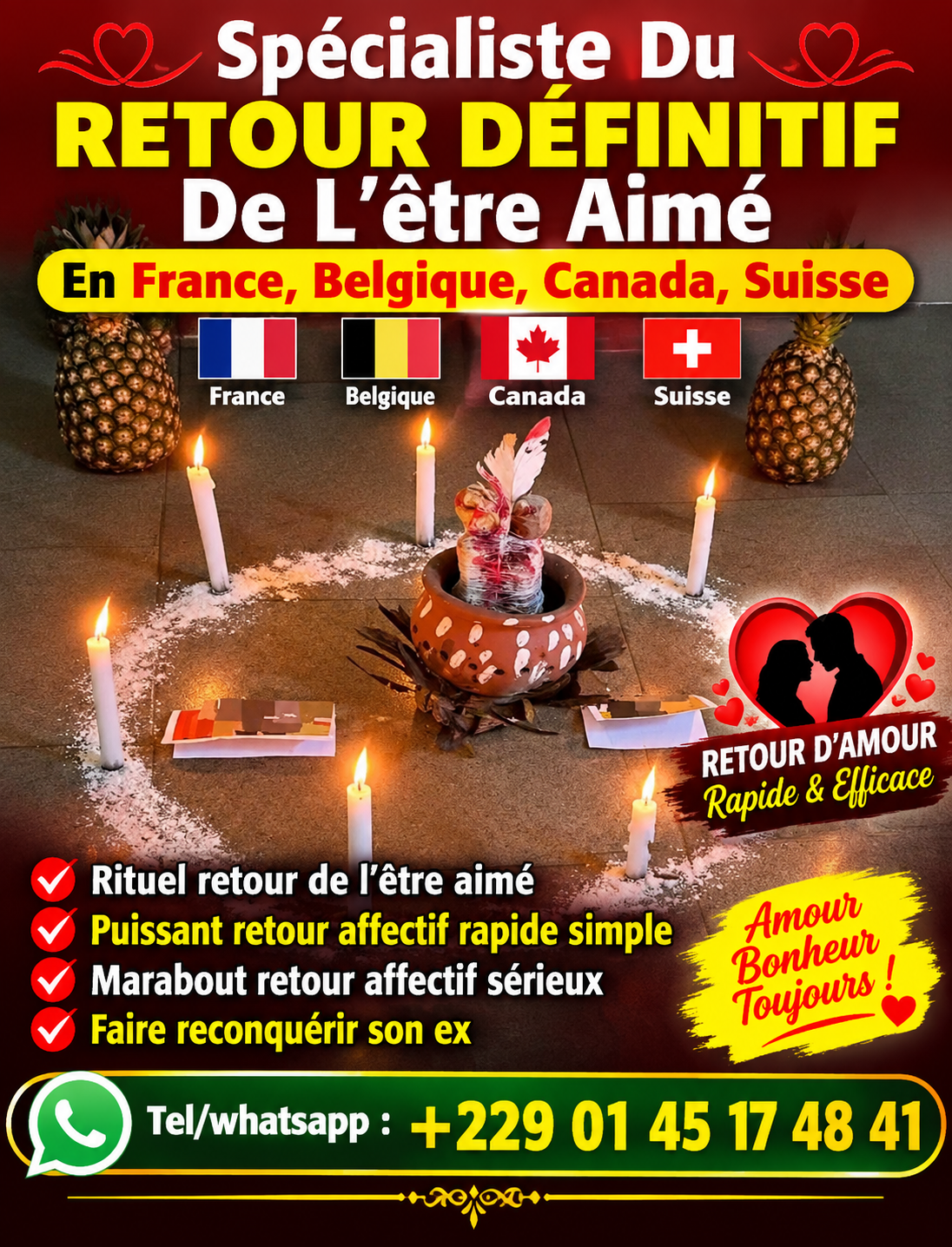 Spécialiste Du Retour Définitif De L’être Aimé En France, Belgique, Canada, Suisse