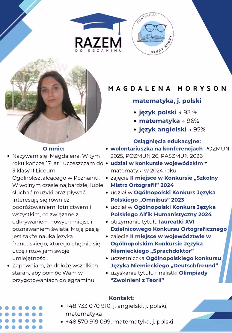 Magdalena Moryson - Korepetytor